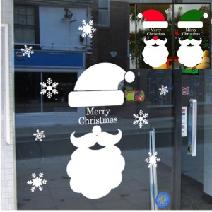 산타시트지 크리스마스 창문 데코 유리 스티커 성탄절 눈사람 시트지 눈송이 겨울장식시트지 환경구성 gtm002-메리크리스마스산타