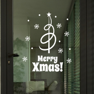 카페 크리스마스 트리 시트지 눈사람 루돌프 눈꽃 창문 스티커 ggcj780- 트리 시리즈1_1