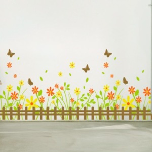 자연 꽃 나비 식물 줄기 잎 풀잎 어린이집 유치원 시트지 아이방 키즈 카페 포인트스티커 iggi797-꽃들의나비정원2