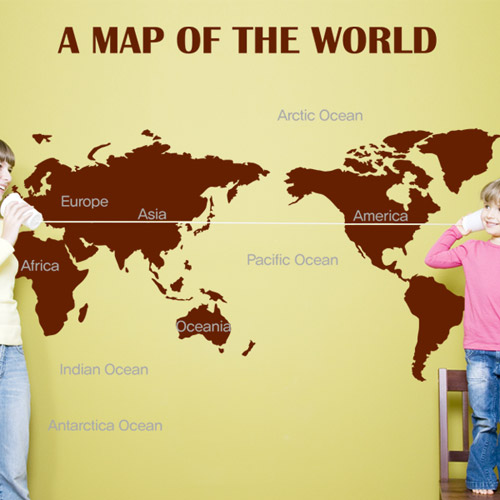 세계지도 월드맵 지구본 세계나라 어린이 아이방 포인트 인테리어스티커 데코 꾸미기 pk101-한눈에보는세계지도