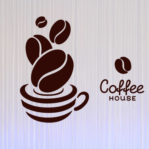 카페스티커 커피스티커 카페 커피 머그잔 원두 가게 인테리어 꾸미기 데코 cc153-커피하우스와원두