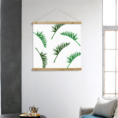 패브릭족자 패브릭 족자봉 포스터 트로피컬 패턴 나뭇잎 야자수 바나나잎 패턴 지그재그 스트라이프 cc397-우드스크롤 90CmX90Cm-트로피컬패턴1