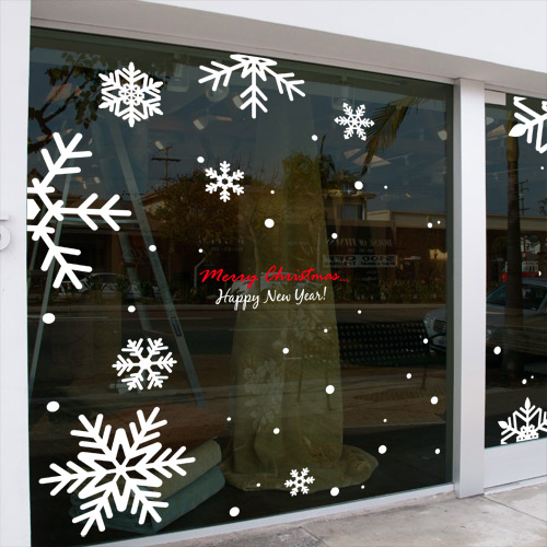카페 크리스마스 스티커 벽장식 눈꽃 유리 유리창 시트지 ggch700 대형 눈꽃 라운드