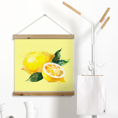 과일 수채화 석류 귤 레몬 카람볼라 파파야 사과 애플 아보카도 자두 데코 소품 인테리어 패브릭족자 패브릭 포스터 ck603-우드스크롤60CmX60Cm-과일수채화(소형)