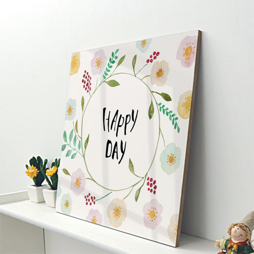 아크릴액자 소품 디자인소품 디자인 행복 파스텔 파스텔톤 꽃 꽃무늬 해피데이 해피 날 하루 cp300-아크릴액자 행복한날