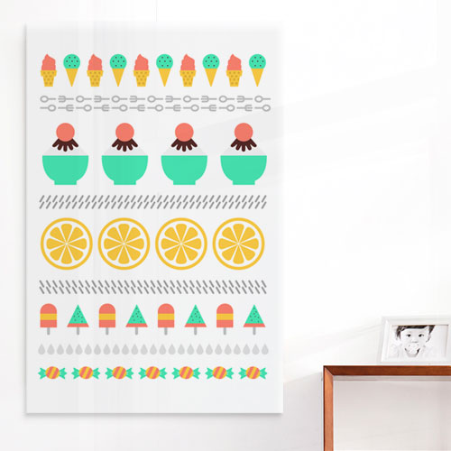 여름 패턴 아기자기 파스텔 디자인액자 디자인소품 cp331-아크릴액자 아이스크림패턴
