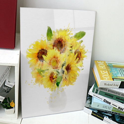 디자인액자 아크릴 아크릴액자 액자 여름 식물 꽃 기다림 숭배 선물 노란꽃 cp350-아크릴액자 해바라기화분