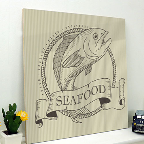 액자 디자인 일러스트 바다 낚시 물고기 횟집 생선 cp502-아크릴액자 씨푸드