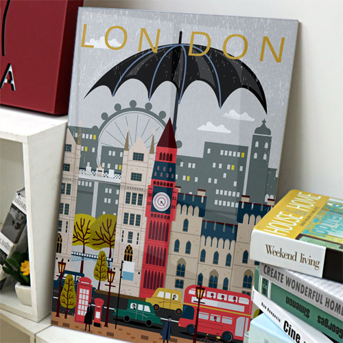 아크릴 액자 디자인 일러스트 풍경 소품 도시 영국 외국 여행사 여행 cp548-아크릴액자 런던의거리대형