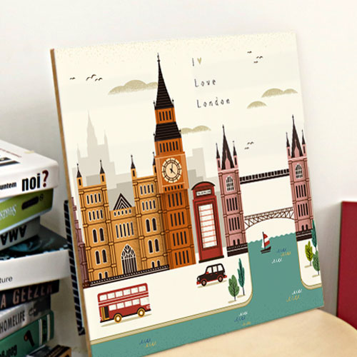 아크릴 액자 디자인 영국 디자인 일러스트 여행 외국 여행사 도시 풍경 cp549-아크릴액자 런던이좋아