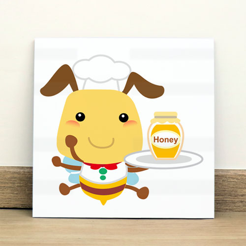 아크릴 액자 디자인 일러스트 아기자기 캐릭터 소 곰 꿀벌 닭 cp561-아크릴액자 우리는동물요리사