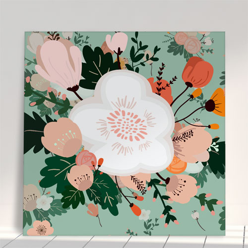 아크릴 액자 디자인 인테리어 일러스트 꽃 분위기 흰꽃 소품 cp566-아크릴액자 컬러플라워패턴