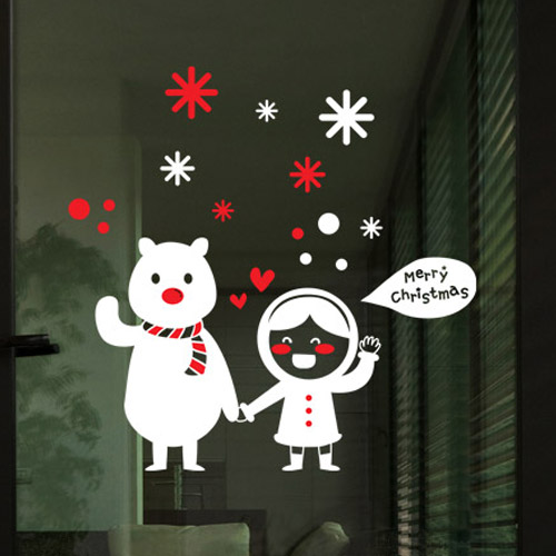 크리스마스시트지 유리 창문 데코 스티커 눈꽃 눈결정 눈송이 스티커 cr043-하이크리스마스(소형)