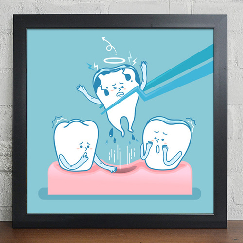 치과 디자인 벽면 인테리어 소품 벽걸이 치과 치아 의사 양치 칫솔 충치 교정 치실 건강 니코틴 담배 일러스트 cv117-건강한치아관리 치과 인테리어액자