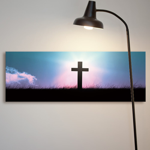 캔버스액자 액자 인테리어액자 벽걸이 종교 기독교 십자가 구름 자연 풍경 하느님 기도 믿음 교회 신앙 ggcv340-신비로운오로라십자가 대형노프레임