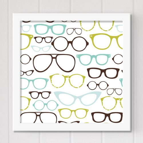 액자 인테리어액자 벽걸이 안경 뿔테 안경점 선글라스 일러스트 패턴 ggiv125-스타일의완성은안경 인테리어액자