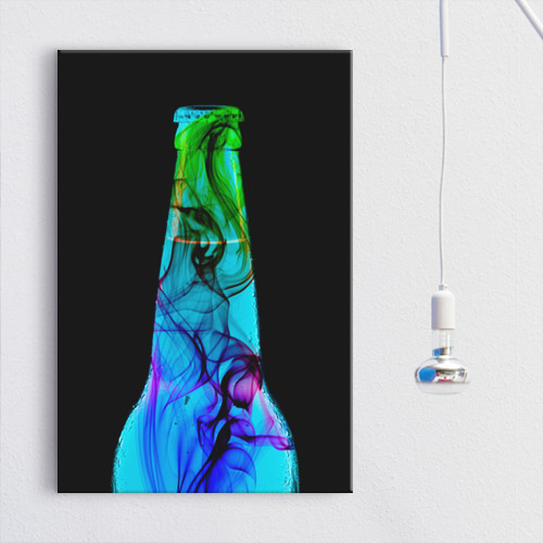 중형노프레임 벽면인테리어디자인액자소품데코 벽걸이 네온 야광 주류 술 포인트 컬러풀 물감 패턴 무늬 iy753-형광유리병