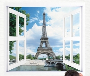 포인트시트지 거실시트지 매장시트지 ip290-에펠탑이보이는세느강의풍경