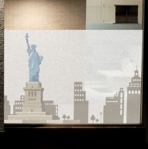 반투명 안개시트지 유리시트지 유리창시트지 창문시트지  ij120-미국도시의 자유의 여신상