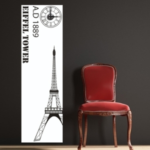 인테리어 벽시계 스티커벽시계  ps086-에펠탑 그래픽시계_중형