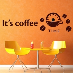 인테리어 벽시계 스티커벽시계  ps098-커피마실시간그래픽시계_중형