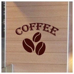커피콩모양 시트지 커피콩 커피빈 커피숍 유리창스티커 카페 커피숍포인트 스티커  맞춤 제작 ij110-심플커피콩