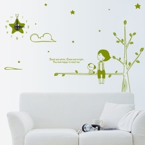 디자인벽시계 인테리어벽시계 벽시계 스티커 ih439-밤하늘의 별을 그래픽시계(중형) 
