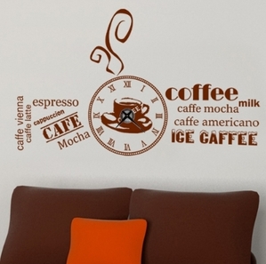 벽시계스티커 디자인벽시계 인테리어벽시계 is187-커피머거 그래픽시계(중형) 