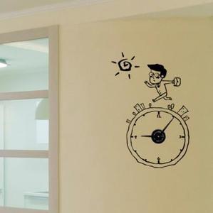 벽시계 스티커 디자인벽시계 인테리어벽시계 is126-비즈니스맨의 바쁜하루_그래픽스티커(중형)