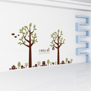 어린이집 벽면환경구성 카페유리창스티커 어린이집벽면스티커 ih574-행복한나무두그루  