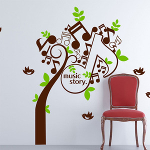 음악학원스티커 피아노학원스티커 어린이집벽면포인트스티커 ik170-music tree(뮤직트리)