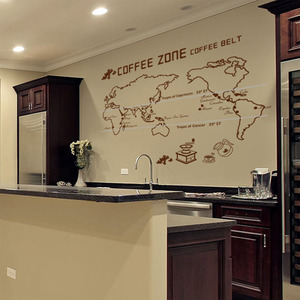 카페인테리어커피지도 카페꾸미기 커피 세계지도 스티커  pp115-커피존(커피벨트)