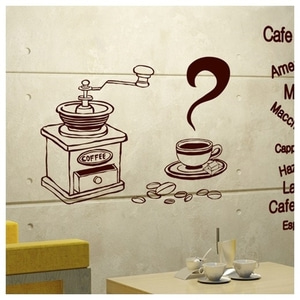 커피숍유리창스티커 까페유리창스티커 커피숍시트지 카페시트지  유리창인테리어 ib006-Drip COFFEE