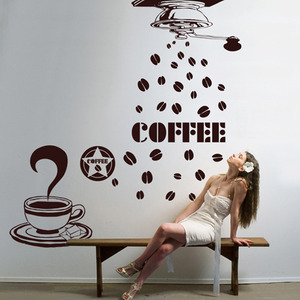 커피숍스티커 커피숍유리시트지 카페벽시트지 커피숍썬팅 카페시트지  유리창인테리어 im100-향긋한원두커피가 내리는 카페