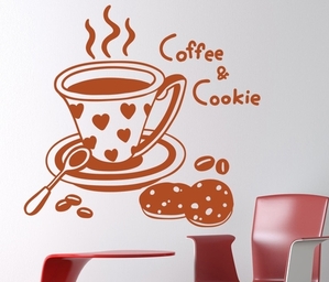 커피유리스티커 커피스티커 카페시트지 카페유리창스티커 cj033-커피&amp;쿠키 
