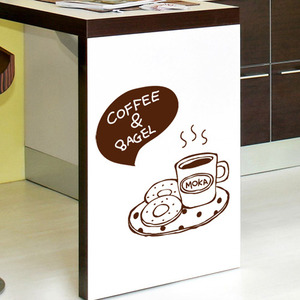 카페유리창스티커 커피유리스티커 커피스티커 카페시트지  ip165-커피와베이글(소)