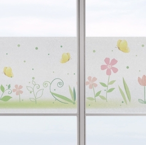 베란다창문시트지 유리창시트지 창문썬팅지 유리창문시트지 cj029-향기나는 꽃과 나비
