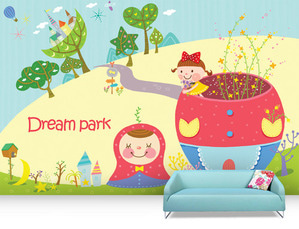 어린이집포인트벽지 어린이집시트지 어린이집거실포인트벽지 ap43522 포인트벽지 Dreampark (맞춤제작 상품)