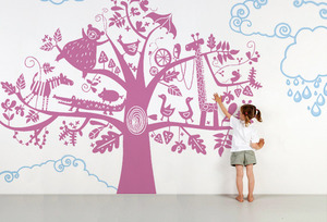 어린이집포인트벽지 어린이집시트지 어린이집거실포인트벽지 ap43524 포인트벽지 Imagine Tree (맞춤제작 상품)