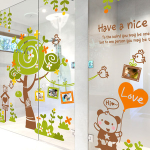 유치원 어린이집 환경구성 스티커 어린이집벽면환경꾸미기 카페벽면액자 플라워 해피트리 Ver.2