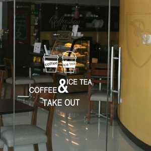 카페스티커  까페 시트지 커피숍 스티커 pp126-TAKE OUT(테이크아웃) 