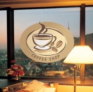 카페스티커 까페 시트지 커피숍 스티커 ih137-커피와원두가있는둥근라벨(중형) 