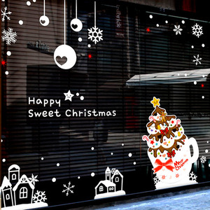 크리스마스 시트지 유리 스티커 트리시트지 눈사람스티커 창문 유리창 카페스티커 mk-173 Happy Sweet Christmas2(대형)