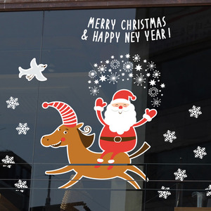 크리스마스 시트지 유리 스티커 트리시트지 눈사람스티커 창문 유리창 카페스티커 mk-산타의 즐거운 성탄절여행