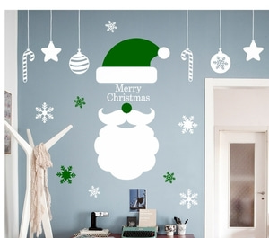 산타시트지 크리스마스 창문 데코 유리 스티커 성탄절 눈사람 시트지 눈송이 겨울장식시트지 환경구성 gtm024겨울의크리스마스산타