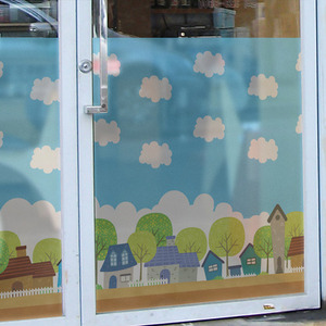 유치원 가정어린이집 어린이집 창문 유리시트지 반투명시트지 창문시트지 mw185_주문제작가능 창문시트지 (가로180cm 높이90cm~120cm) 안개칼라시트_캐릭터월드-행복한 토이샵