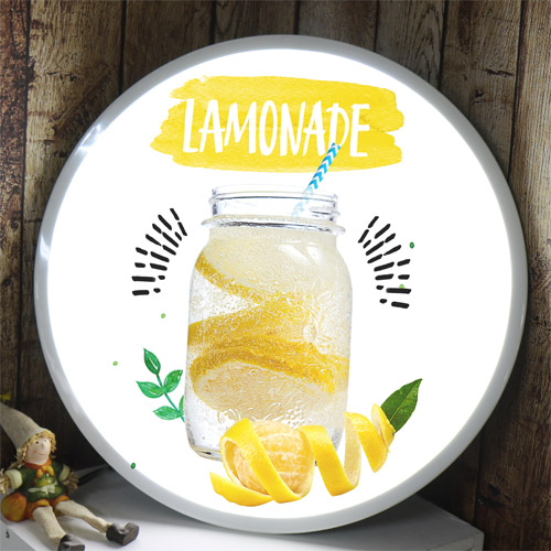 품격 풍수 사조명 반짝액자 인테리어액자 소품 장식 LED액자 Led 동그란 원형 액자 레몬 여름 쥬스 음료 과일 gnb237-LED액자45R 레몬에이드