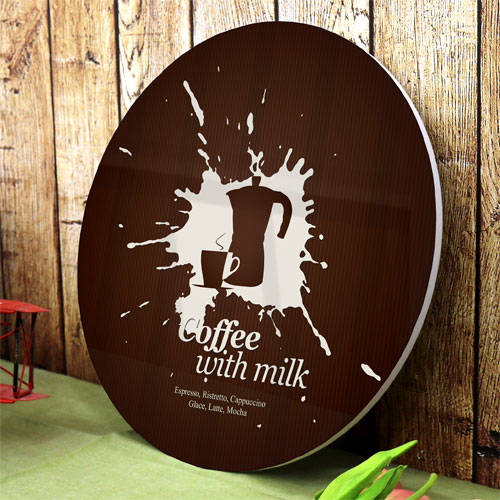 홈갤러리 홈데코 카페 커피 인테리어용품 잡화 레터링 ggpp405-원형아크릴액자 커피와우유