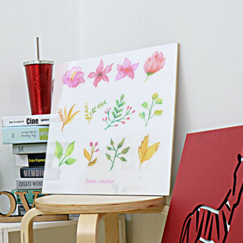 꽃 잎 식물 일러스트 데코 인테리어 소품 tk020-아크릴액자 플라워컬렉션 핑크