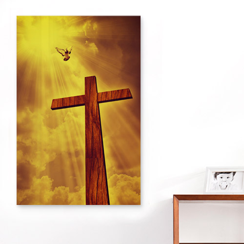 교회 비둘기 하늘 구름 하나님 예수님 성경책 소품 데코 인테리어 ggts154-아크릴액자 위대한십자가(대형)